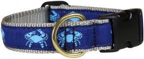 Crabs (Blue) - Ribbon Dog Collar