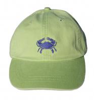 Baseball Hat - Dark Blue Crab on Lime Green