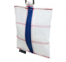 Sailcloth Leash Bag - White with Red Stitching