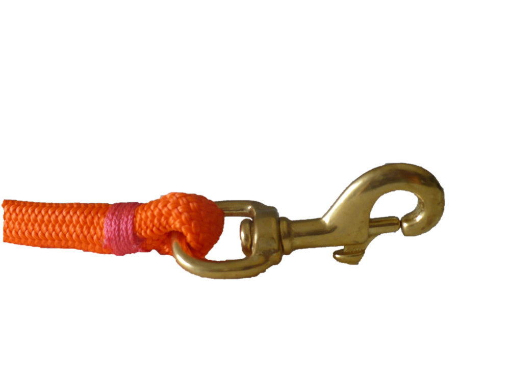 Nautical Rope Dog Leash - Black/Orange/Yellow