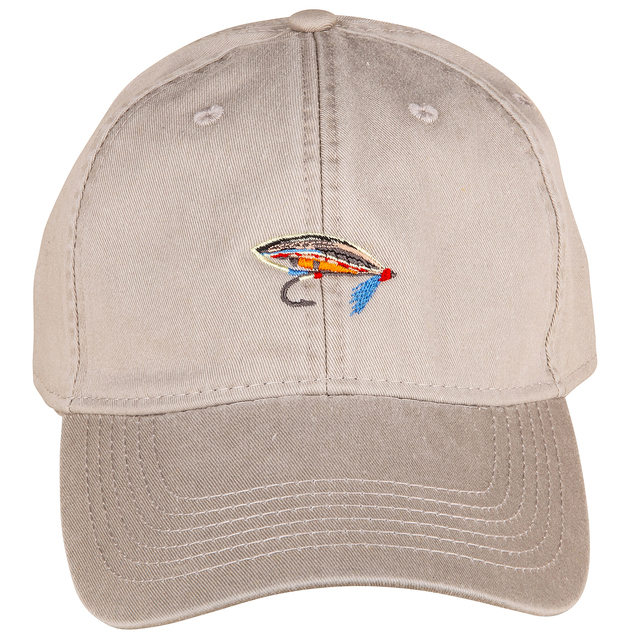 Camouflage Fishing Hat With Fishing Lures Attached Stock Photo