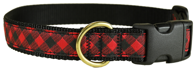 bc-ribbon-dog-collar-buffalo-plaid-1-inch-1