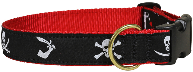 Pirate Flags (Midnight Black) - Ribbon Dog Collar