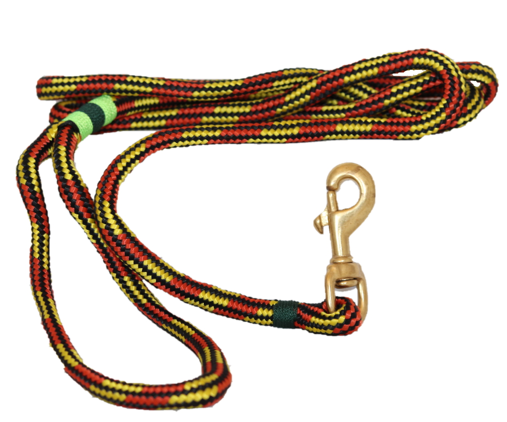 Nautical Rope Dog Leash - Black/Orange/Yellow