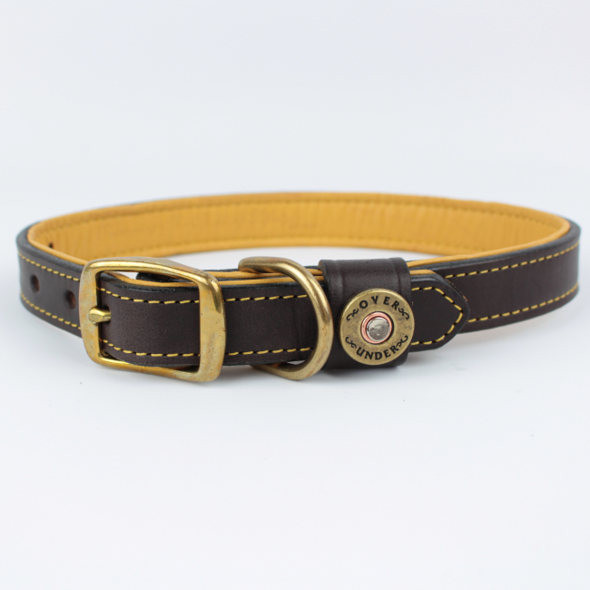 Deerskin-Lined Dog Collar - Leather
