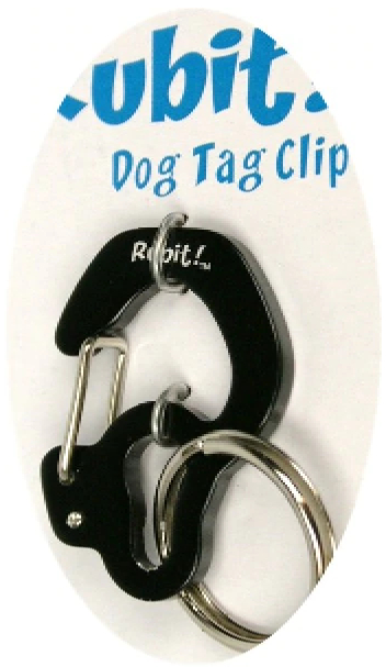 SMALL Silver Rubit Easy Change Dog Tag Clip Quick Change Carabiner Pet Tag  Attachment 