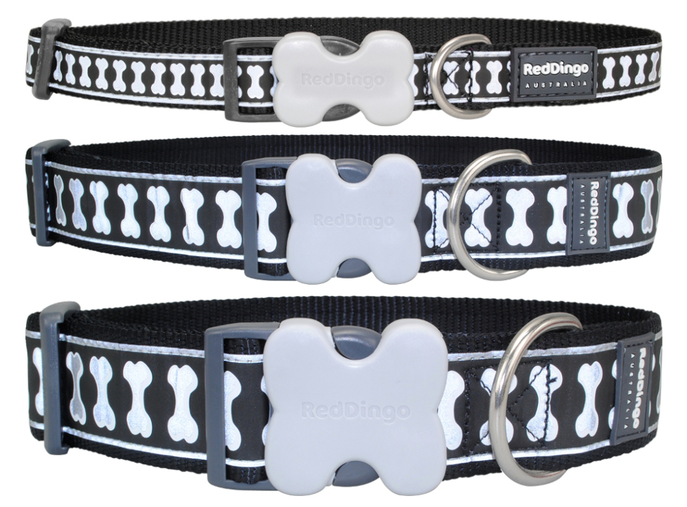 Dogline BioThane Reflective Dog Collar – Waterproof Heavy Duty Dog Collars  – High Visibility Quick Release Dog Collar with Sturdy Buckle – Fun Modern