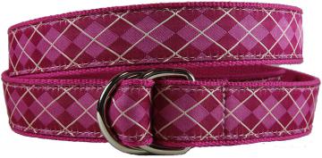 Belt - D-Ring - Argyle - Wildberry