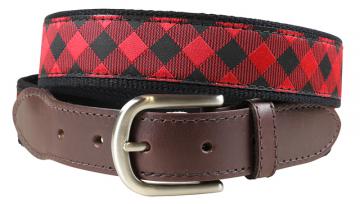 Belt - Leather Tab - Buffalo Plaid