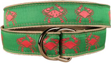 Belt - D-Ring  - Crab - Pink & Green