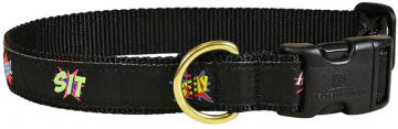 bc-ribbon-dog-collar-comic-book-commands-1-inch-1