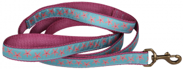 bc-traffic-ribbon-dog-leash-starfish-aqua-1-inch