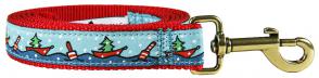 Holiday Boats - 1-inch Ribbon Dog Leash