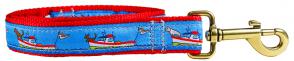 Lobster Boats - 1-inch Ribbon Dog Leash
