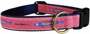 Hopkins Fish (Pink) - 1-inch Ribbon Dog Collar