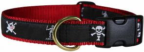 Pirate Flags (Midnight Black) - Ribbon Dog Collar