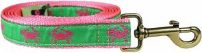 Crabs (Pink & Green) - Ribbon Dog Leash