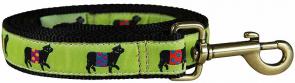 Beltie Cow (Lime) - Ribbon Dog Leash