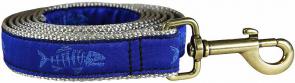 Rogue Fish (Ocean Blue) - 1-inch Ribbon Dog Leash