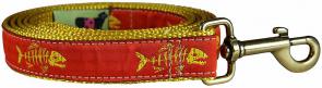 Rogue Fish (Tangerine) - 1-inch Ribbon Dog Leash