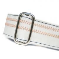 Sail Cloth Dog Collar - White with Orange Stitching