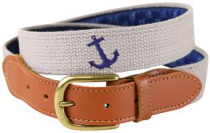 Belt - Bermuda Embroidered - Blue Anchor