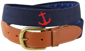 Belt - Bermuda Embroidered  - Red Anchor