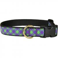 Buffalo Plaid Green & Violet Dog Collar - 1 inch