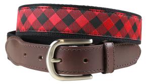 Belt - Leather Tab - Buffalo Plaid