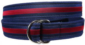 Classic Stripe D-Ring - Burgandy & Navy