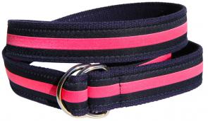 Classic Stripe D-Ring - Pink & Navy