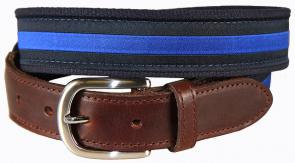 Classic Stripe Leather Tab - Blue & Navy