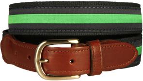 Classic Stripe Leather Tab - Green & Navy