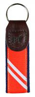 Key Fob - Collegiate Stripe - Orange & White