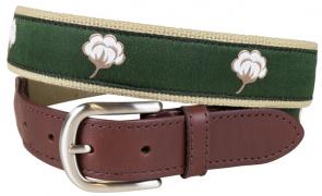 Cotton Flower Leather Tab 