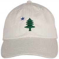 Baseball Hat -  Maine Flag Tree & Star - Ivory