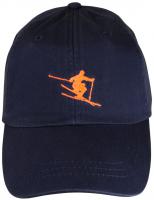 Baseball Hat - Orange Retro Skier - Navy
