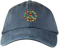 Baseball Hat - Peace Sign - Washed Navy