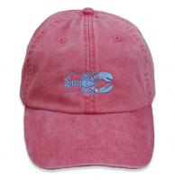 Baseball Hat - Light Blue Lobster on Poppy