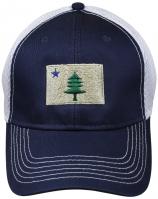 Baseball Hat - Maine Flag on Blue Trucker Hat