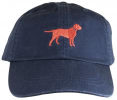 Baseball Hat - Orange Lab on Blue