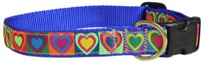 Hearts - 1-inch Ribbon Dog Collar