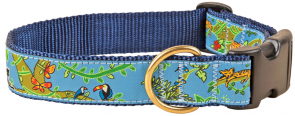 Jungle Animals - 1.25-inch Ribbon Dog Collar