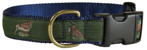 Loden Woodland Birds - 1.25-inch Ribbon Dog Collar