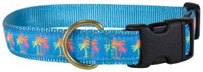 Neon Palm Trees - 1-inch Ribbon Dog Collar