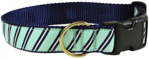 Repp Stripe (Traditional Seafoam) - 1.25-inch Ribbon Dog Collar