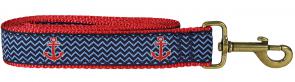 Anchor (Navy Ahoy) - 1.25-inch Ribbon Dog Leash