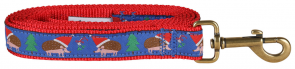 Holiday Hedgehog - 1-inch Ribbon Dog Leash
