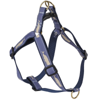 Step-In 1-inch Ribbon Dog Harness - Moby Whale - Blue