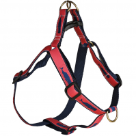 Step-In 1-inch Ribbon Dog Harness - Moby Whale - Pink